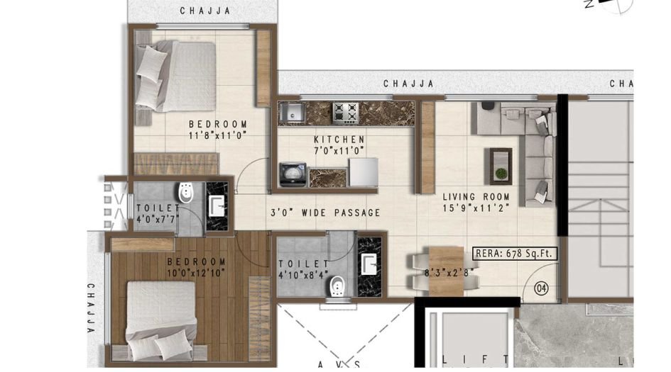 Pranav-Samrat-CHS-Floor-Plan-2 BHK- Type-A